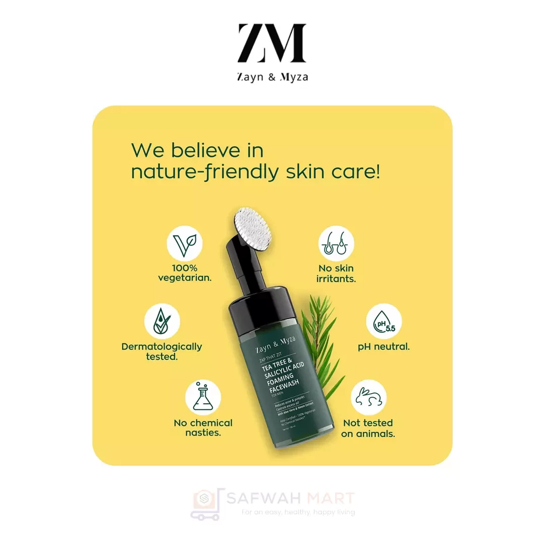 ZM Tea Tree & Salicylic Acid Foaming Facewash - For Men