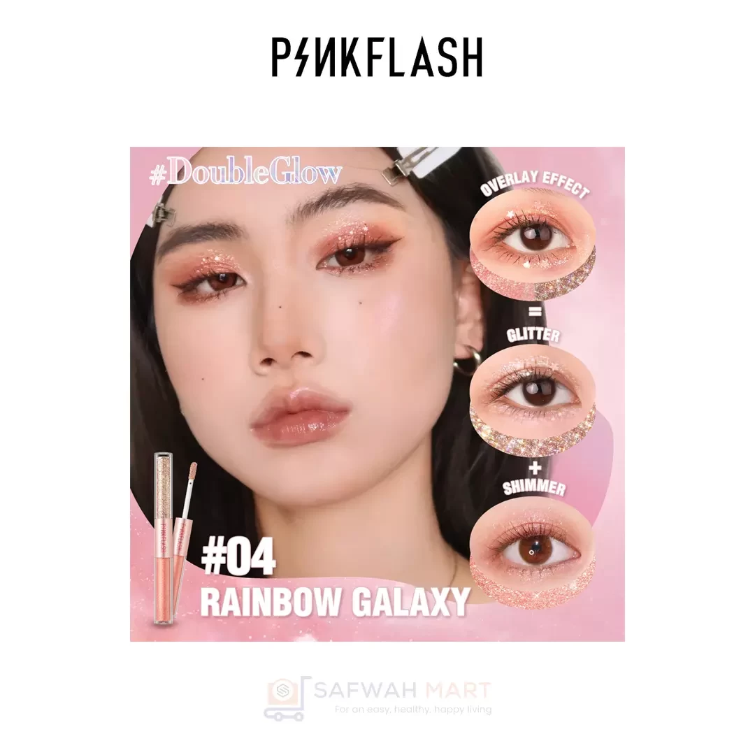 E18 – PINKFLASH All Glow Duo Liquid Eyeshadow-04(Rainbow Galaxy)
