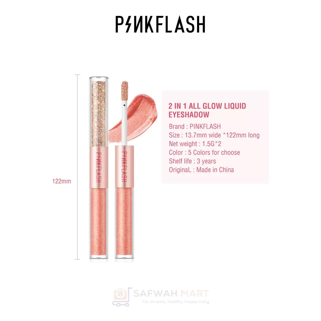 E18 – PINKFLASH All Glow Duo Liquid Eyeshadow -03(Golden Diamond)