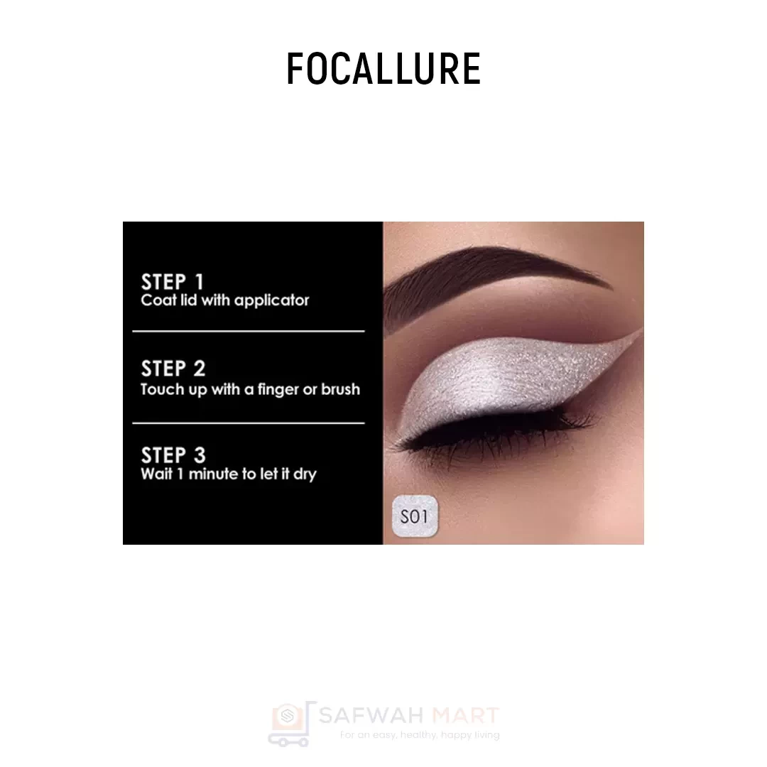Focallure FA195 Glittering Liquid Eyeshadow S01 (Gray Lily)