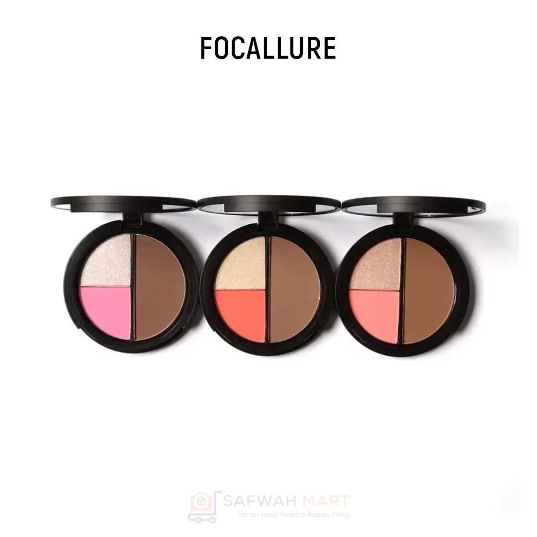 Focallure 3 In 1 Blush Highlighter Contour Kit-01