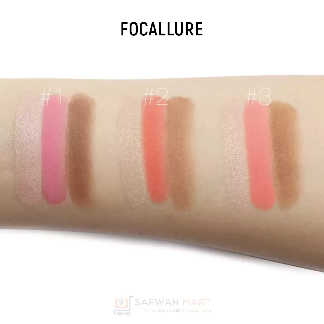 Focallure 3 In 1 Blush Highlighter Contour Kit-01