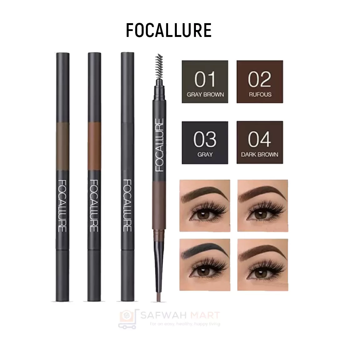 Focallure Waterproof 3 In 1 Auto Eyebrow Pencil - 01 (Gray Brown)