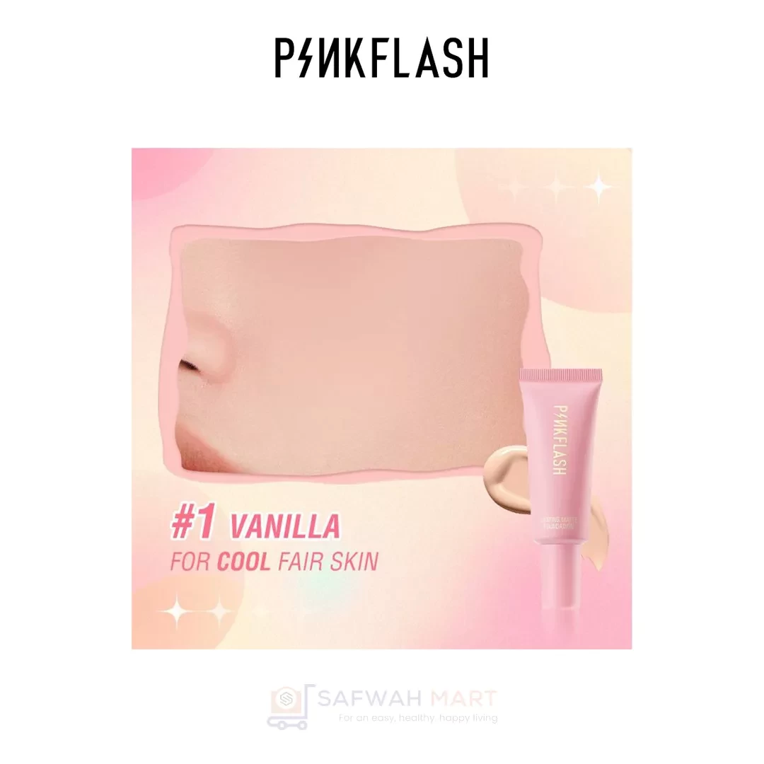 F03 – PINK FLASH Lasting Matte Foundation (#1 Vanilla)