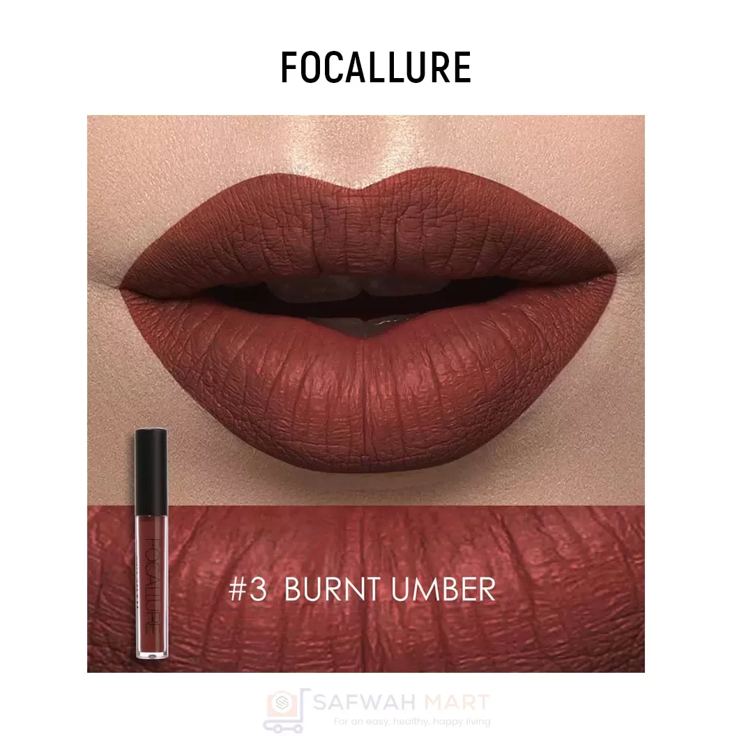 Focallure Waterproof Matte Liquid Lipstick -3(Burnt Umber)