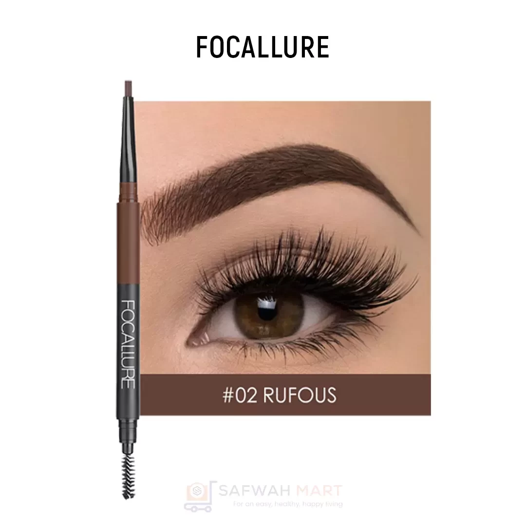 Focallure Waterproof 3 In 1 Auto Eyebrow Pencil -2(Rufous)