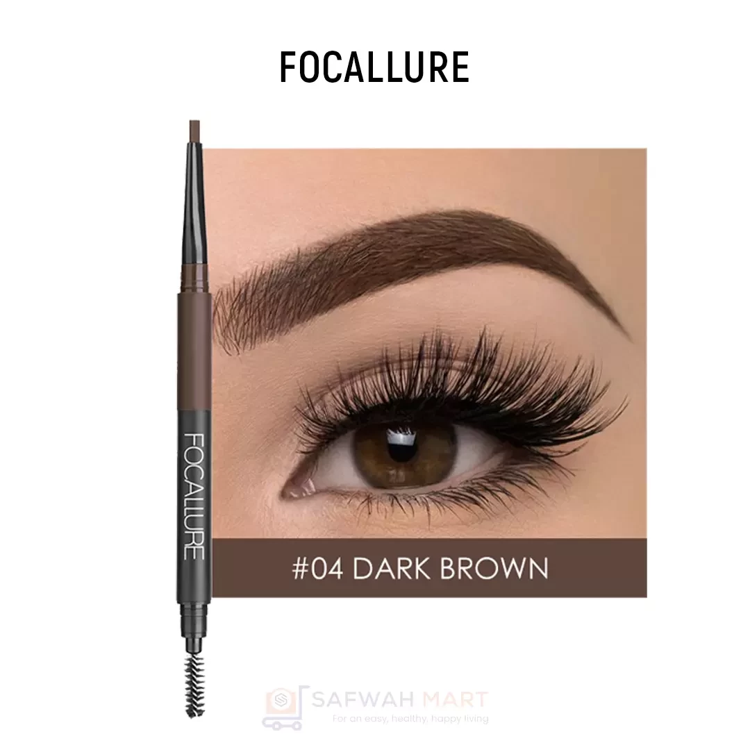 Focallure Waterproof 3 In 1 Auto Eyebrow Pencil -4(Dark Brown)