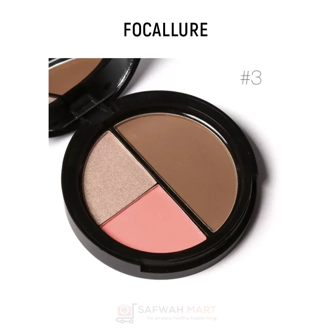 Focallure 3 In 1 Blush Highlighter Contour Kit-03