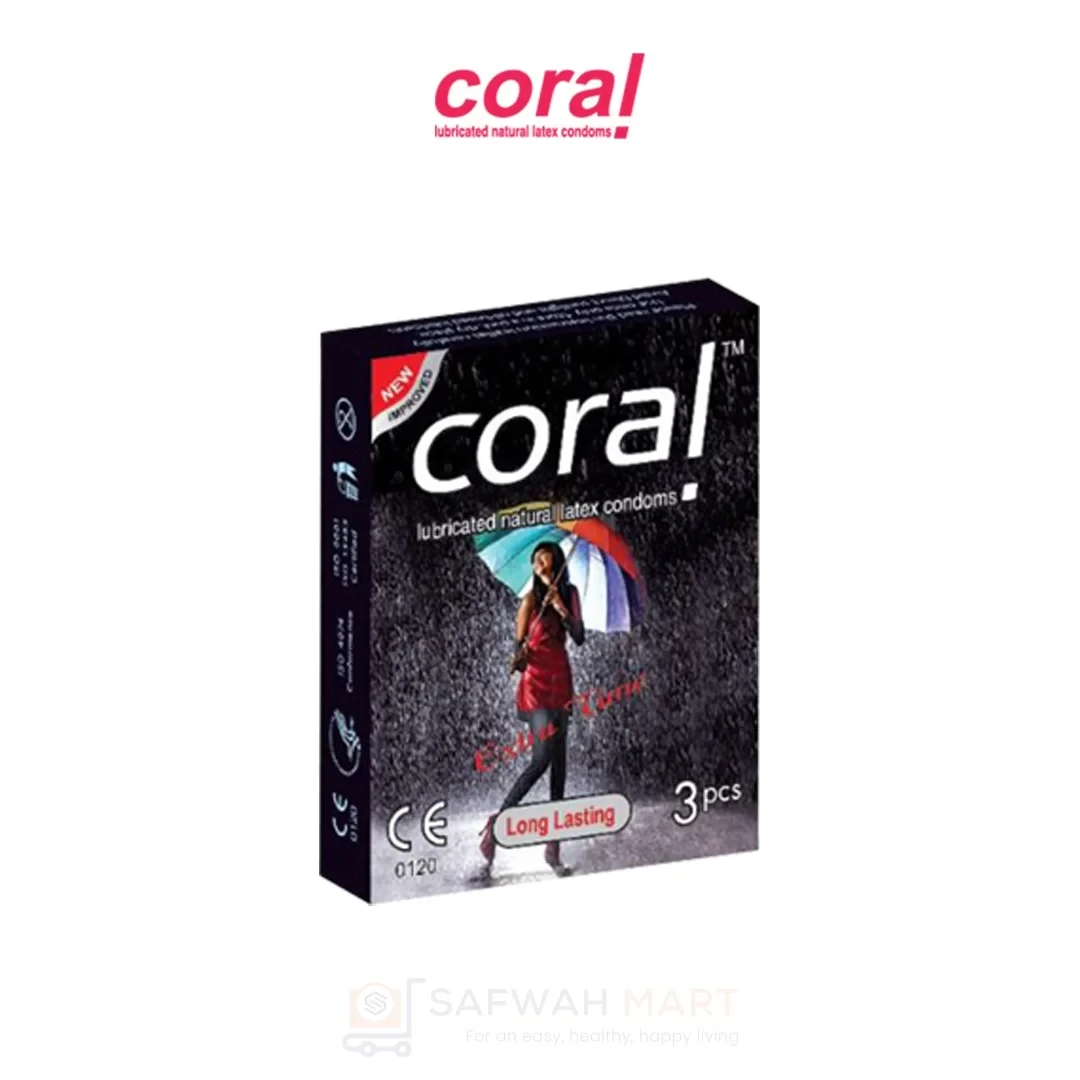 Coral Condom Long Lasting Extra Time (Black)