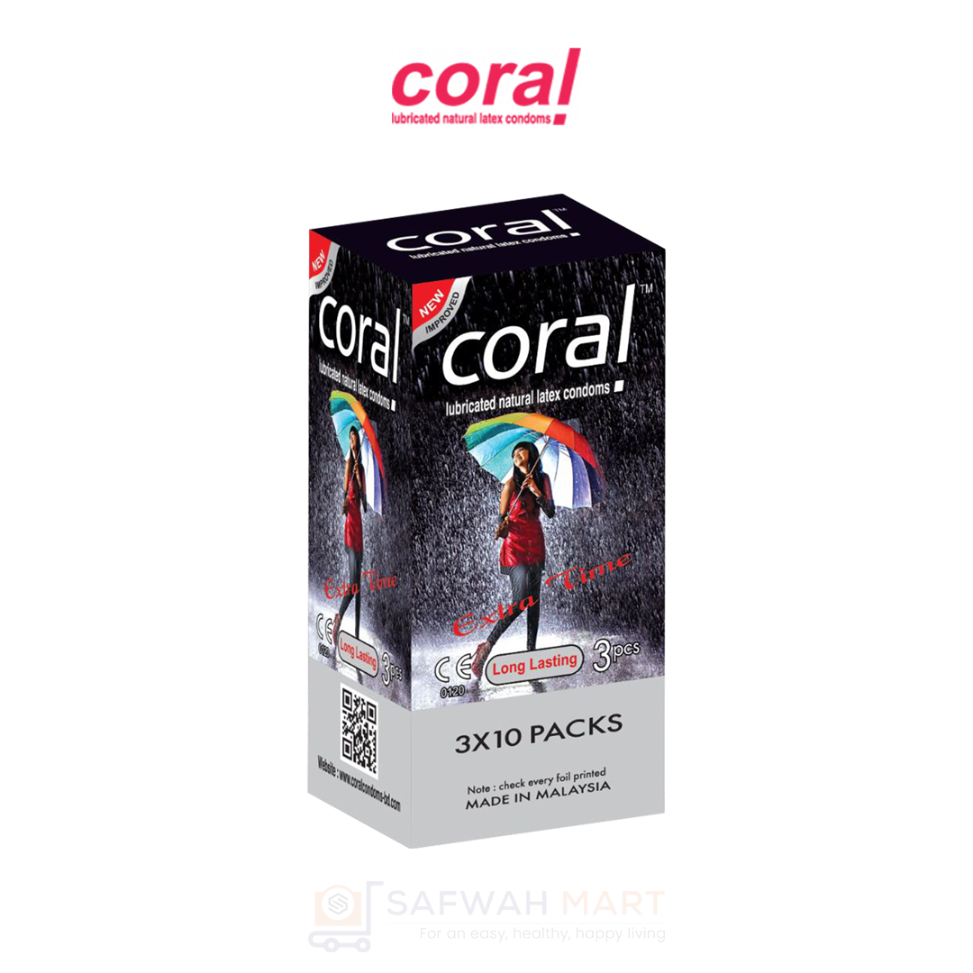 Coral Condom Long Lasting Extra Time (Black)